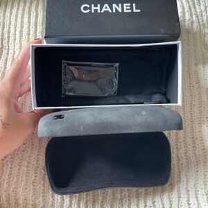 CHANEL Elegant Black Eyewear Case